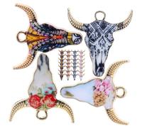ABOOFAN 40 pièces Lot de Breloques Tête de Bovin Alliage Coloré Charms pour Bracelets Colliers et Créations DIY Pendentifs Animaux pour Fabrication de Bijoux Artisanaux