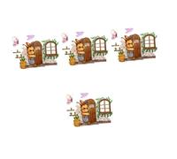 ABOOFAN 4feuilles Autocollants Muraux Lapin Et Décoratifs Pour Chambre Stickers Mural Animaux à Pousser Et Décoration Pour Salle De Jeux