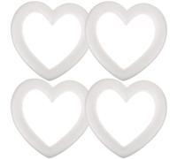 ABOOFAN 4pcs Anneaux de Cœur pour Couronne de Noël Artisanale en Écume Blanche, Décorations Suspendues à Peindre pour Fêtes et École Maternelle