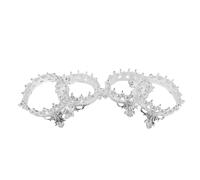 ABOOFAN 4pièces Organisateur De Pinceaux à Ongles Forme De Couronne Avec Bordure Perles Support Pour Stylos Et Accessoires De Manucure Rangement Pour Outils De Nail Art