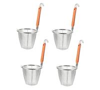 ABOOFAN 4pièces Passoire à Pâtes Acier Inoxydable Avec Poignée Écumoire à Mailles Fines Pour Noodles Et Soupe Ustensile De Cuisine Pratique