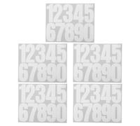 ABOOFAN 5 Feuilles Chiffres Autocollants 0-9 en Vinyle Blanc, pour Boîte