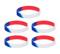 ABOOFAN 5 Pièces Bracelets Rouge Bleu Et Blanc Anneaux De Main De Sport En Silicone Bracelet De Motivation En Silicone Du 4 Juillet Drapeau National Bracelet Unisexe Enfant Bijoux Section
