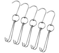 ABOOFAN 5 pièces Crochets Acier Inoxydable pour Viande Lot de Crochets Doubles pour Suspension de Canard Rôti Poulet Poisson et Fumoir Accessoires Cuisine pour Boucher et Chasseur