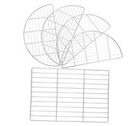 ABOOFAN 5 Pièces Cuisson pour Barbecue De Refroidissement Métal Support De Cuisson Demi-Ronde pour Égoutter Huile De Barbecue pour Vapeur