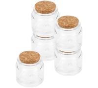 ABOOFAN 5 Pièces Petites Bouteilles avec Bouchon de Liège, Petits Pots en Verre 100ml, Résistant Chaleur, pour Bougies Parfumées DIY et Rangement D'insectes, Usage Maison et Jardin