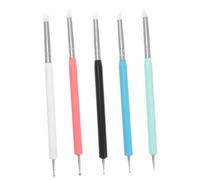 ABOOFAN 5 pièces Stylo Dotting Nail Art Silicone Double Tête Pinceau Gel UV pour Manucure Dessin Fleurs Ongles