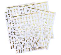 ABOOFAN 5pièces Lot De Autocollants Pour Ongles Thème Halloween Motif Tête De Mort Dorés Pour Nail Art Diy Et Manucure