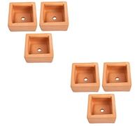 ABOOFAN 6 Pcs Carré Pot De Fleur en Terre Cuite Décor en Céramique Plante Vase Mini Pots en Terre Cuite Fleur Balcon Pot De Fleur Bonsaï Pot Jardinières Domestiques Pots De Fleurs Poterie