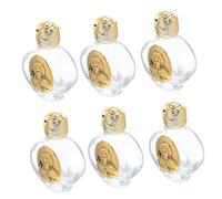 ABOOFAN 6 Pièces Bouteilles Verre pour Eau Bénite avec Décorations Alliage et Fleurs Roses Récipients Religieux pour Événements Spirituels Église et Célébrations Chrétiennes Or