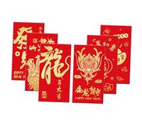 ABOOFAN 6 Pièces Envelopes Traditional Chinese Year Money Packets Lucky Paper Money Bags For Festival And Wedding Celebration