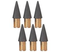 ABOOFAN 6 pièces Lot de Pointes de Crayon Sans Encre Remplaçables Tête de Stylo Graphite Éternelle Compatible Recharges Vis à Vis Faciles à Installer Léger et Portable pour Écriture et