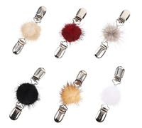 ABOOFAN 6 Pièces Pince à Châle En De Clip Châle Boule Pompon Accessoires De Costumes Clips De Serrage Pour Chemises Agrafe De Robes Métal Crochet D'oreille Manquer Pull