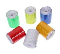 ABOOFAN 6 pièces Ruban de Sécurité Réfléchissant Bande Adhésive Signalisation pour Voiture et Camion Visibilité Nocturne Renforcée Autocollant Amovible pour Sécurité Routière