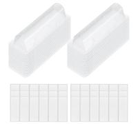 ABOOFAN 60 Pochettes Transparentes en PVC pour Soin des Lèvres, Boîte Spacieuse et Visible, 60 Pièces Double Face Adhésif, pour Bricolage et Rangement Organisé