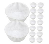 ABOOFAN 600 Pièces Caissettes à Muffins Blanches Papier Anti-graisse pour Pâtisserie Résistantes Chaleur pour Muffins Cupcakes et Desserts