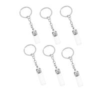 ABOOFAN 6pièces Porte-clés Bouteille Verre Pendentifs pour Bouteilles Huile Essentielle Petits Pots avec Bouchon Bocaux De Rangement Verre Conteneur pour Parfum