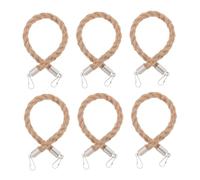 ABOOFAN 6pièces Rustic Burlap Mason Jar Handles Handmade Rope Hangers for Wide Mouth Canning Jars Comfortable Grip Holders for Kitchen Storage and Outdoor Picnics
