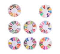 ABOOFAN 8 Boîtes de Patchs DIY en Pâte Polymère de Tranches de Fruits pour Décoration D'ongles, Solide et Multifonction, pour Manucure Créative