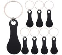 Aboofan 8 Jetons De Caddie en Acier Inoxydable avec Porte-CléS Unique Pratique pour Chariot De Courses Accessoire Durable pour Usage Quotidien