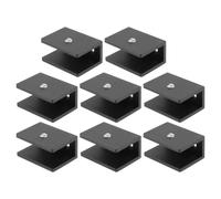 ABOOFAN 8 Pièces Clips Étagère en Aluminium Spatial Noir Silicone, Support Étagère Flottante Robuste, Facile à Installer Cuisine et Caves à Vin