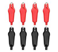 ABOOFAN 8 Pièces Pince Crocodile de Test 20a Cuivre Abs pour Charge | Clip Rouge Compact, Conductivité, Résistance à L’oxydation, Petite Pince Sertie, Grosse Non Sertie