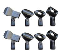 ABOOFAN 8 Pièces Pince Serrage Clips en Plastique Noir, Support Micro Clip à Ressort et Connecteur 3/8 Pouces, Antivibration, pour Utilisation sur Scène Extérieur