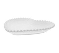 ABOOFAN Assiette en Céramique de Cœur pour Dessert et Snacks, Plateau Polyvalent Résistant Micro-ondes Design Chic et Apparence Unique Réutilisable