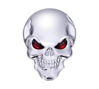 ABOOFAN Autocollant Métal Tête De Mort 3D Logo Chauve-Souris Badge Voiture Décoration pour Motos Bateaux SUV Camions 5X3.3 Cm