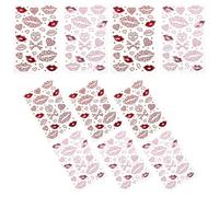 ABOOFAN Autocollants Temporaires pour Visage Saint-valentin 10 Pcs - Tatouages Lèvres Rouges et Cœurs en Strass - Maquillage Festif pour Fêtes, Scrapbooking et Décoration Créative