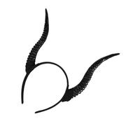 ABOOFAN Bandeau Cornes Cosplay Noir Léger pour Femmes Serre-tête Corne Diable Halloween Accessoire Déguisement Fête Unique Confortable