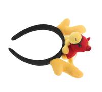 ABOOFAN Bandeau de Cheval Cartoon pour Fête, Oreilles et Bois de Faon | Peluche et Plastique, Jaune Vif, Léger et Confortable, pour Jeu de Rôle et Soirées Déguisées