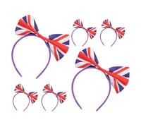 ABOOFAN Bandeaux Nœud Union Jack 6 Pièces pour Supporter de Football, Serrage-Têtes aux Couleurs Drapeau Britannique, Accessoires pour Cheveux pour Événements à Thème et Festivals
