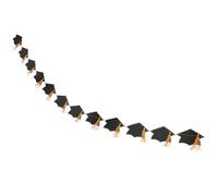 ABOOFAN Banderole Papier Chapeau Remise de Diplôme 2023 Guirlande Suspendue Décoration de Fête Accessoire Photomaton Bannière pour Fête Étudiante Universitaire