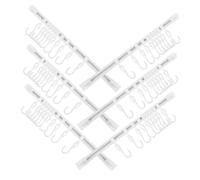 ABOOFAN Barre Cuisine Coulissante 30 Cm 10 Crochets Blancs Adhésifs En S, Crochets Muraux Utilitaires Sans Perçage, Support Multifonction Pour Ustensiles Cuisine Et Salle De Bain, Lot De 6 Sets De