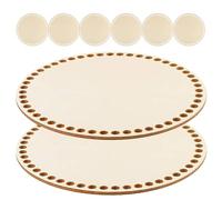 ABOOFAN Base Ronde en Bois pour Fond de Paquet à Main au Crochet - 8 Pièces 10 X 10 CM - Fond de Panier en Bois Naturel pour Tissage et Création de Paquet DIY - Accessoire Vannerie pour