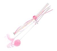 ABOOFAN Bâton à Taquiner pour Chaton 3pcs en Acrylique avec Ruban Coloré, Jeu Interactif pour Animaux de Compagnie, Stimule Activité et Affection