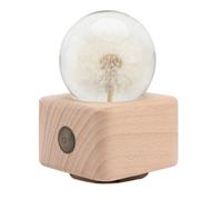 ABOOFAN Boîte à Musique Boule de Cristal Pissenlit Structure Musicale Élégante et Base en Bois de Hêtre et Présent d'anniversaire pour Décoration D'hôtel