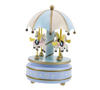 ABOOFAN Boîte À Musique Rotative en Bois Carrousel Ornement Musical Boîtes À Musique en Bois Boîtes À Musique À Remonter Carrousel De Table Pièce Maîtresse Plastique Bleu Ciel