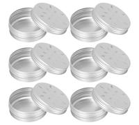 ABOOFAN Boîte à Odeurs pour Chien 80ml en Métal, Lot de 6, Argenté | Couvercles Percés et Format Empilable, Bords Lisses, pour Jeux D’odorat et Recherche de Friandises