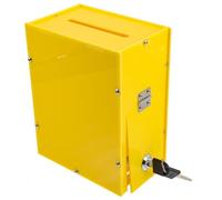 ABOOFAN Boîte à Suggestions Verrouillable Acrylique avec Serrure Boîte à Bulletins Sécurisée pour Votes Urne de Collecte pour Bureau Jaune