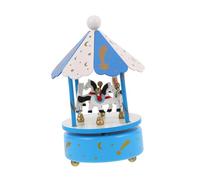 ABOOFAN Boîte De Musique Rotative en Bois Carrousel De Décorations De Gâteaux Figurine De Carrousel Musical Carrousel Figurine Musicale Enroulée Décor De Carrousel Ciel Bleu