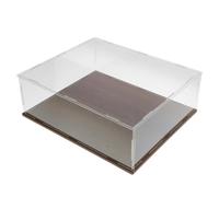 ABOOFAN Boîte de Présentation pour Bible, 11,8x9,8x3,9 Pouces, Acrylique | Bois à Veinure Naturelle, Couvercle Transparent, Support Surélevé, pour Livre à Reliure et Étude