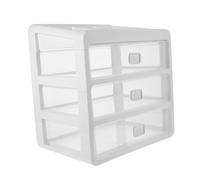 ABOOFAN Boîte de Rangement Maquillage Robuste avec Transparents Organisateur de Bureau et Coiffeuse Grand Compartiment Multifonction pour Cosmétiques et Bijoux Blanc Moyen Modèle