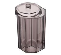 ABOOFAN Boîte de Rangement pour Outils de Cils en Acrylique Transparent, 3 Compartiments, Porte-coton-tiges Rond 13,7 X 7,6 Cm, Organisateur Maquillage Compact pour Extensions de Cils