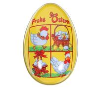 ABOOFAN Boîte en Fer Blanc pour Œufs de Pâques Boîte de Bonbons de Lapin de Pâques Vintage à Remplir en Forme D'œuf de Pâques Boîtes de Friandises de Boulangerie Récipient à Biscuits