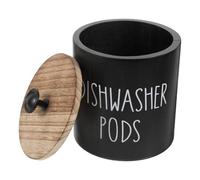 ABOOFAN Boîte Rangement Dosette Lessive Ronde En Bois Avec Couvercle Hermétique Conteneur Cuisine Pour Organiser Tablettes Lave-Vaisselle Et Petits Articles