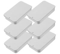 ABOOFAN Boîtes à Bonbons Coulissantes 80x50x15 Mm En Fer Blanc Mats, Contenant Métal Robuste, Rangement Multifonction Pour Petits Objets, Lot De 6 Pièces, Usage Portable Quotidien
