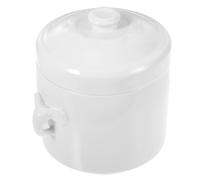 ABOOFAN Bol à Ragoût en Céramique Blanche 520ml Poignées Doubles et Couvercle, Étanche et Facile à Transporter Cuisine Familiale