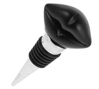ABOOFAN Bouchon à Vin Saint-Valentin Dessus De Verre à Vin Couvercle De Bouteille De Vin De Vin Décoratifs Bouchon De Vin Amusant Garniture De Vin Alliage D'aluminium Black